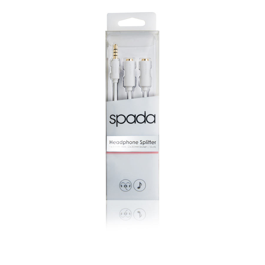 Spada Headphone Speaker Stereo Splitter 1x3 5 Mm Jack 2x3 5 Mm Beyaz 1313
