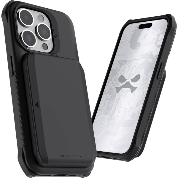 Ghostek EXEC Serisi iPhone 15 Pro Max Manyetik Czdan Klf (MIL-STD-810G)