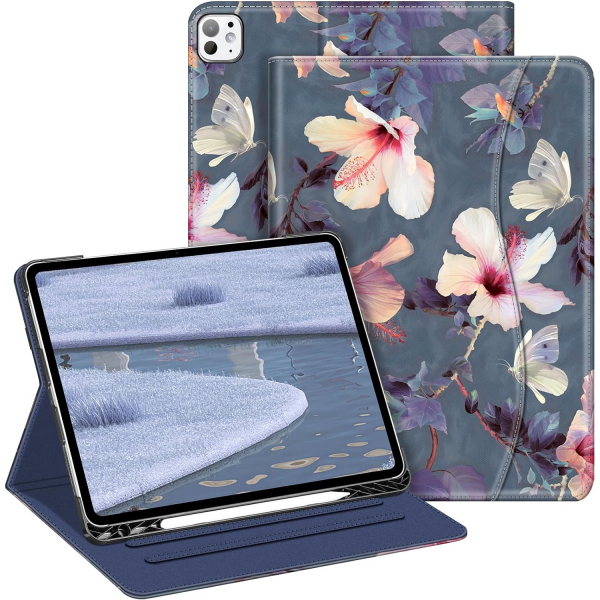 Fintie Folio Kalem Blmeli iPad Pro Klf (11 in)