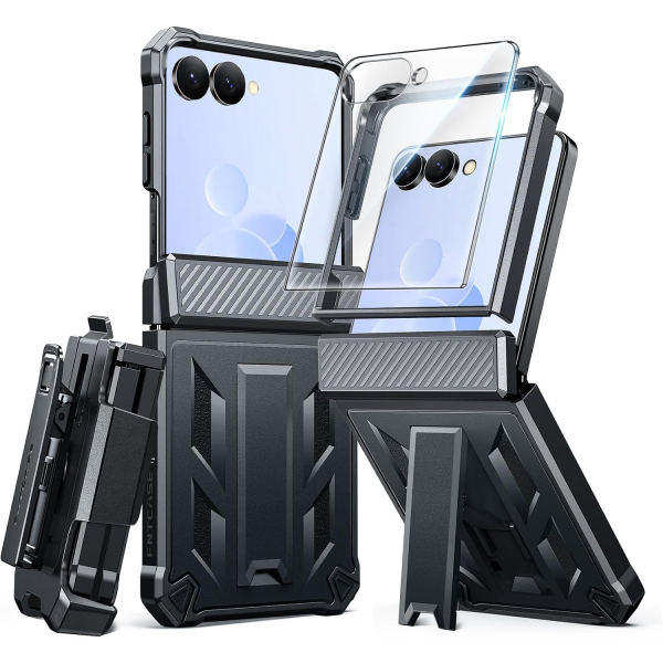 FNTCASE Galaxy Z Flip 8 Darbe Korumal� Standl� K�l�f