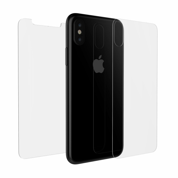 Luvvitt iPhone X n Ekran/Arka Kapak Temperli Cam Ekran Koruyucu