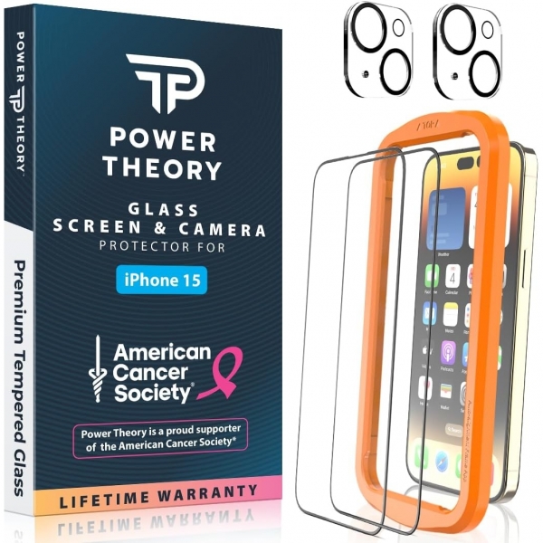 Power Theory iPhone 15 Kamera ve Ekran Koruyucu(2 Adet)