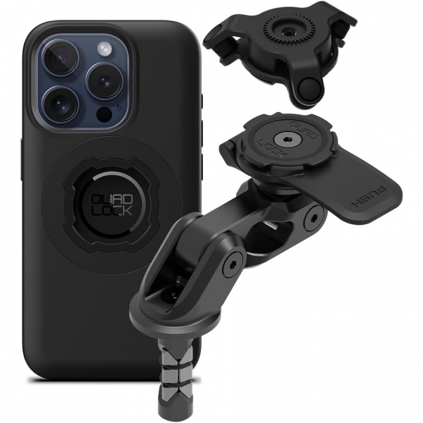 Quad Lock iPhone 15 Pro Titreimli MAG atal Sap Set