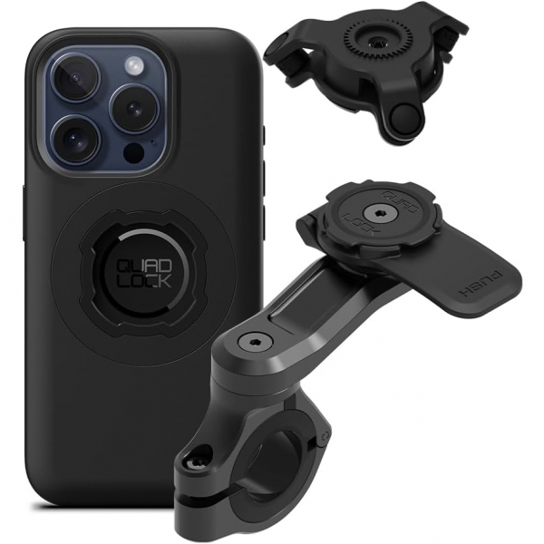 Quad Lock iPhone 15 Pro Titreimli MAG PRO Gidon Set