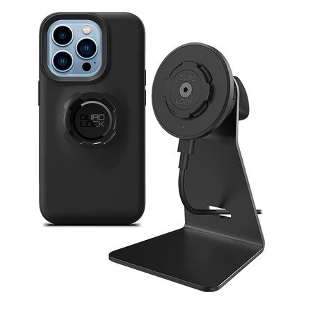 Quad Lock iPhone 15 Pro Max Kablosuz arj Aleti Ve Masa Stand Seti