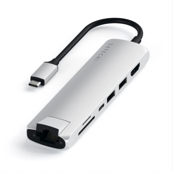 Satechi 7 Balantl USB C Alminyum Hub Adaptr (Silver)