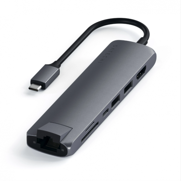 Satechi 7 Balantl USB C Alminyum Hub Adaptr (Space Gray)