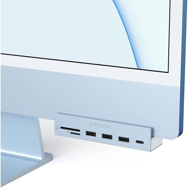Satechi iMac İçin USB-C Kelepçe Hub Adaptör (Mavi)