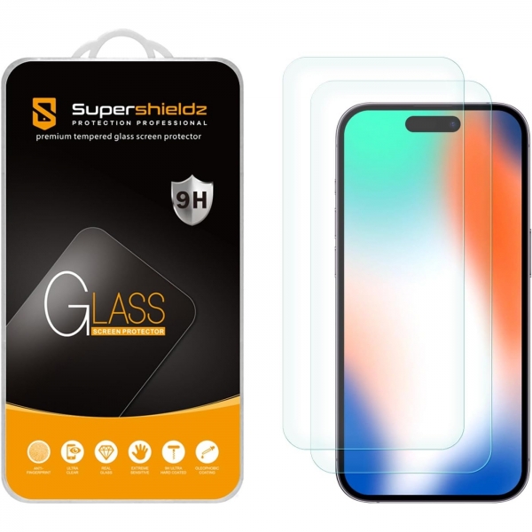 Supershieldz Apple iPhone 15 Pro Temperli Cam Ekran Koruyucu (2 Adet)