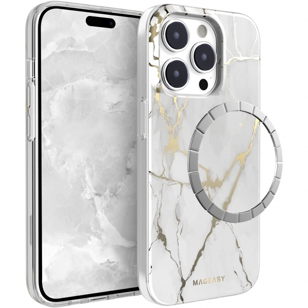SwitchEasy Marble Serisi iPhone 14 Pro MagSafe Klf (MIL-STD-810G)