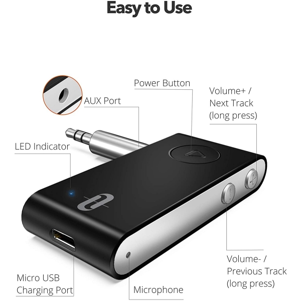 TaoTronics TTBR009 Bluetooth AUX Adaptörü 45032