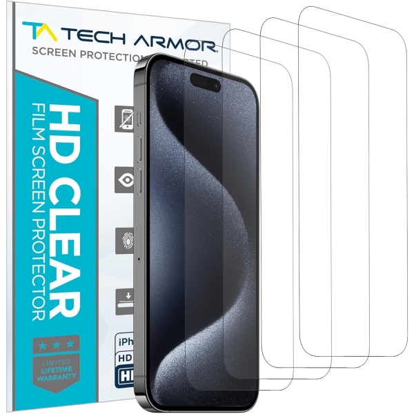 Tech Armor Apple iPhone 15 Pro Ekran Koruyucu Film(4 adet)