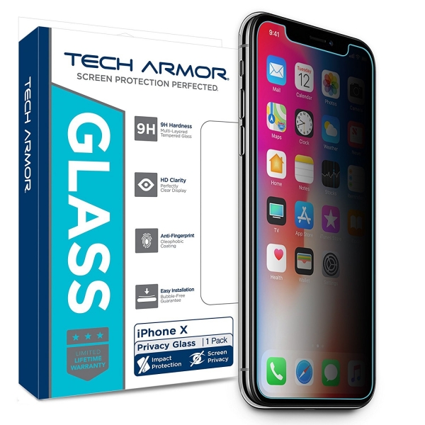 Tech Armor Apple iPhone X Privacy Balistik Cam Ekran Koruyucu