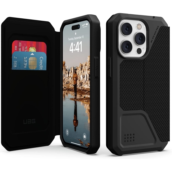 UAG Metropolis Serisi iPhone 14 Pro Max Darbeye Dayankl Czdan Klf (MIL-STD-810G)