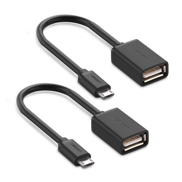 UGREEN Mikro USB to USB Mikro USB 2.0 OTG Kablo (2 Adet) (Siyah)
