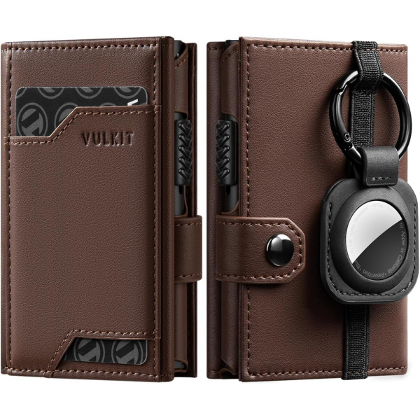 VULKIT Airtag RFID Erkek Czdan (Espresso)