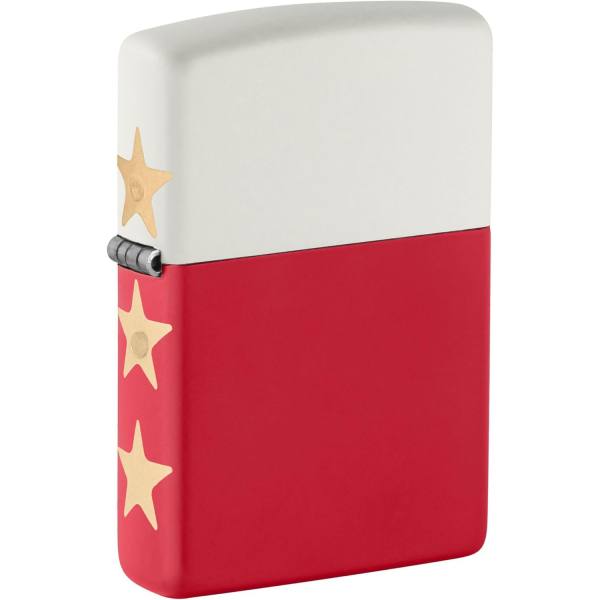 Zippo 250. Y�l �zel Seri Beyaz K�rm�z� Mat �akmak