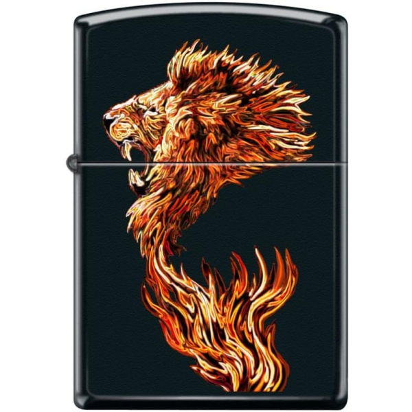 Zippo Ate Aslan Mat Siyah akmak 