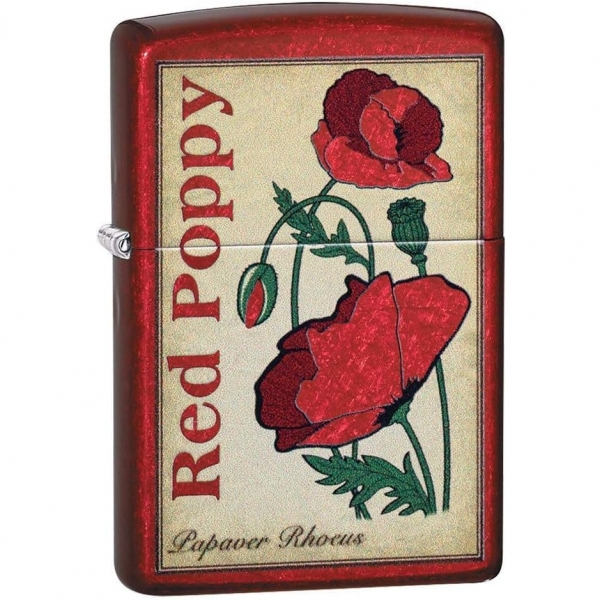 Zippo Red Poppy iekler akmak