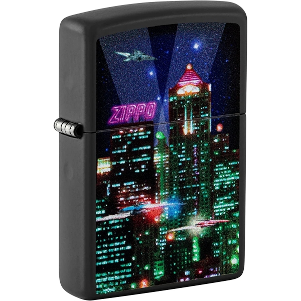 Zippo Cyber City 2 Mat Siyah Tasarm akmak