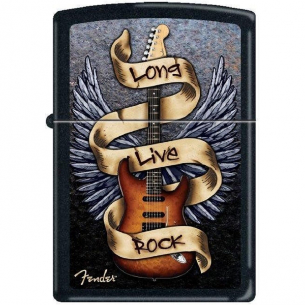 Zippo Fender Guitar-Long Live Rock akmak