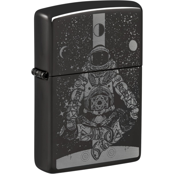 Zippo Uzaydaki Astronot Parlak Siyah akmak 
