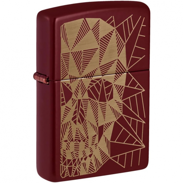Zippo Geometrik Kafatas Tasarml Merlot akmak