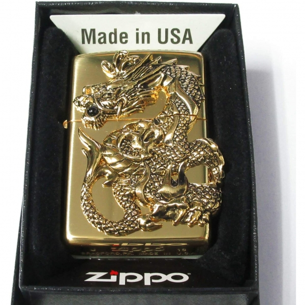 Zippo Gold Dragon 2 Tarafl Metal akmak