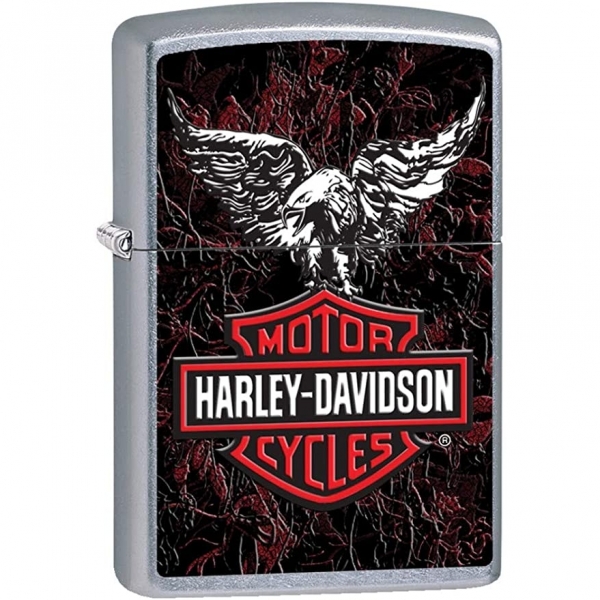 Zippo Harley Davidson Eagle Wings Çakmak(Siyah/Kırmızı)
