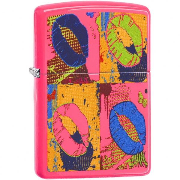 Zippo Neon Desenli Pembe akmak