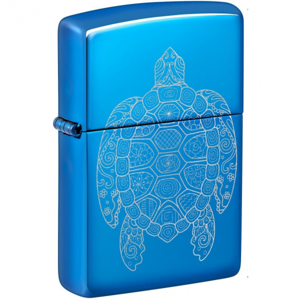 Zippo Zen Turtle Parlak Mavi akmak
