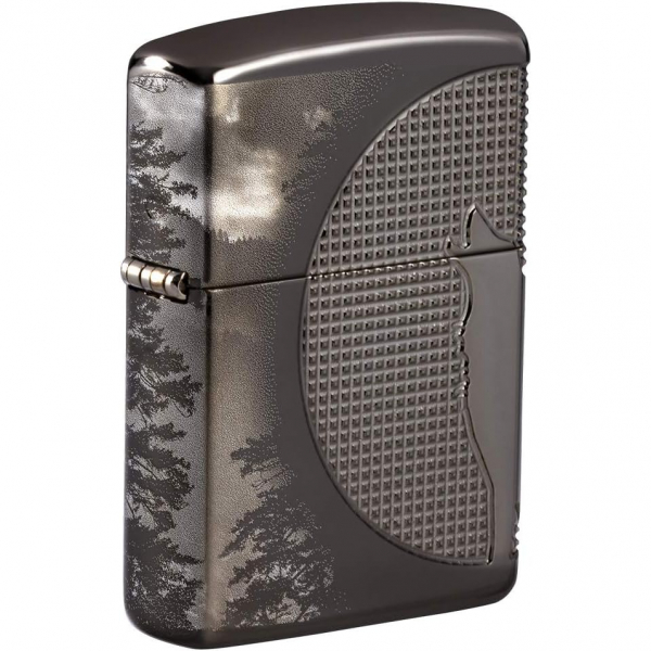 Zippo Siyah Buz Kurt Ay Tasarm akmak