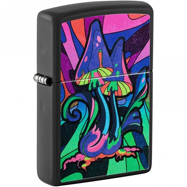 Zippo Siyah Trippy Mantar akmak