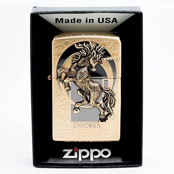 Zippo Unicorn Altın Amblem Çakmak