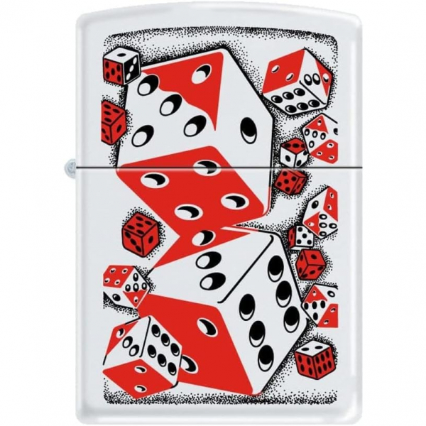 Zippo Dicey Zar ifti Mat Beyaz akmak 