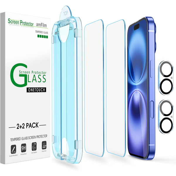 amFilm Apple iPhone 16 Plus Cam Ekran Koruyucu (4 Adet)