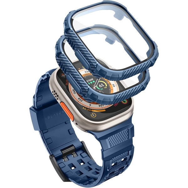 i-blason Armorbox Serisi Apple Watch Ultra Bumper Kılıf (2 Adet)(Mavi)