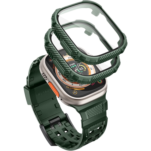 i-blason Armorbox Serisi Apple Watch Ultra Bumper Kılıf (2 Adet)(Yeşil)