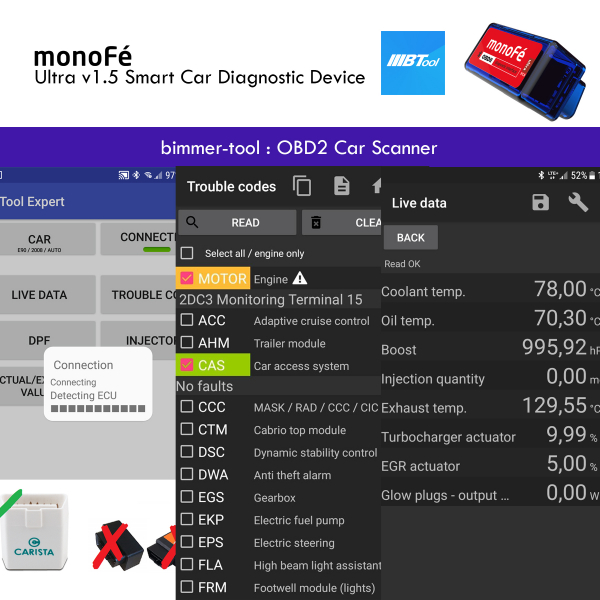 monoFe bimmer-tool Ultra v1.5 OBD 2 Ara� Tan� Cihaz�