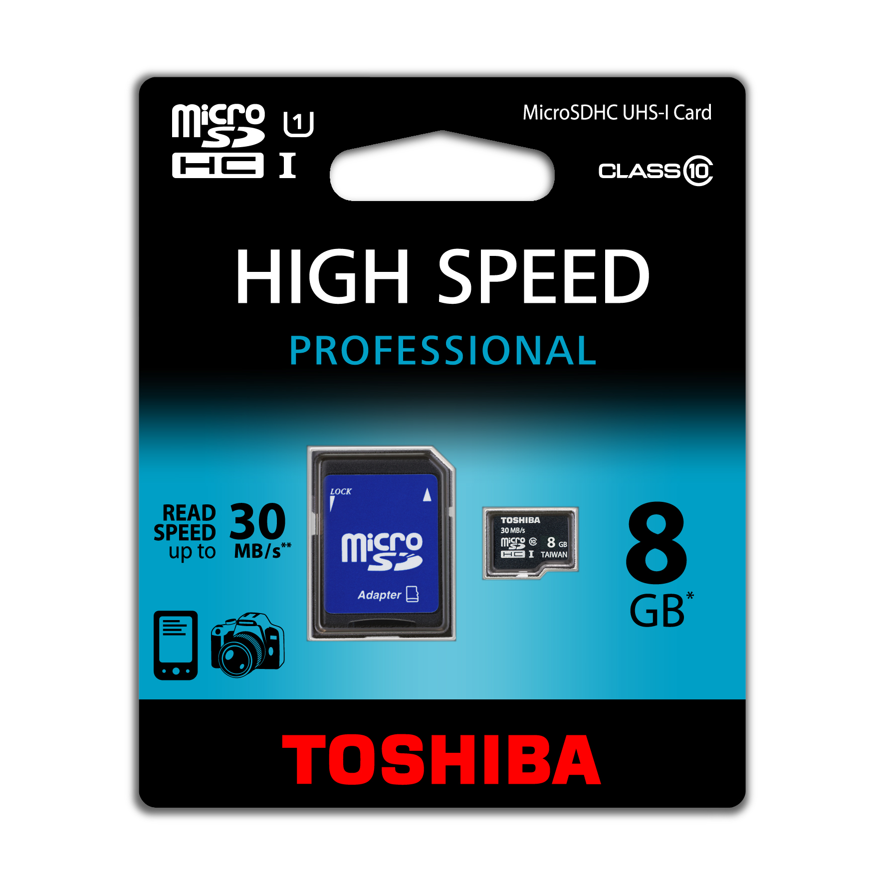 Toshiba 8 GB MICRO UHS1 C10 30MB/snS 472