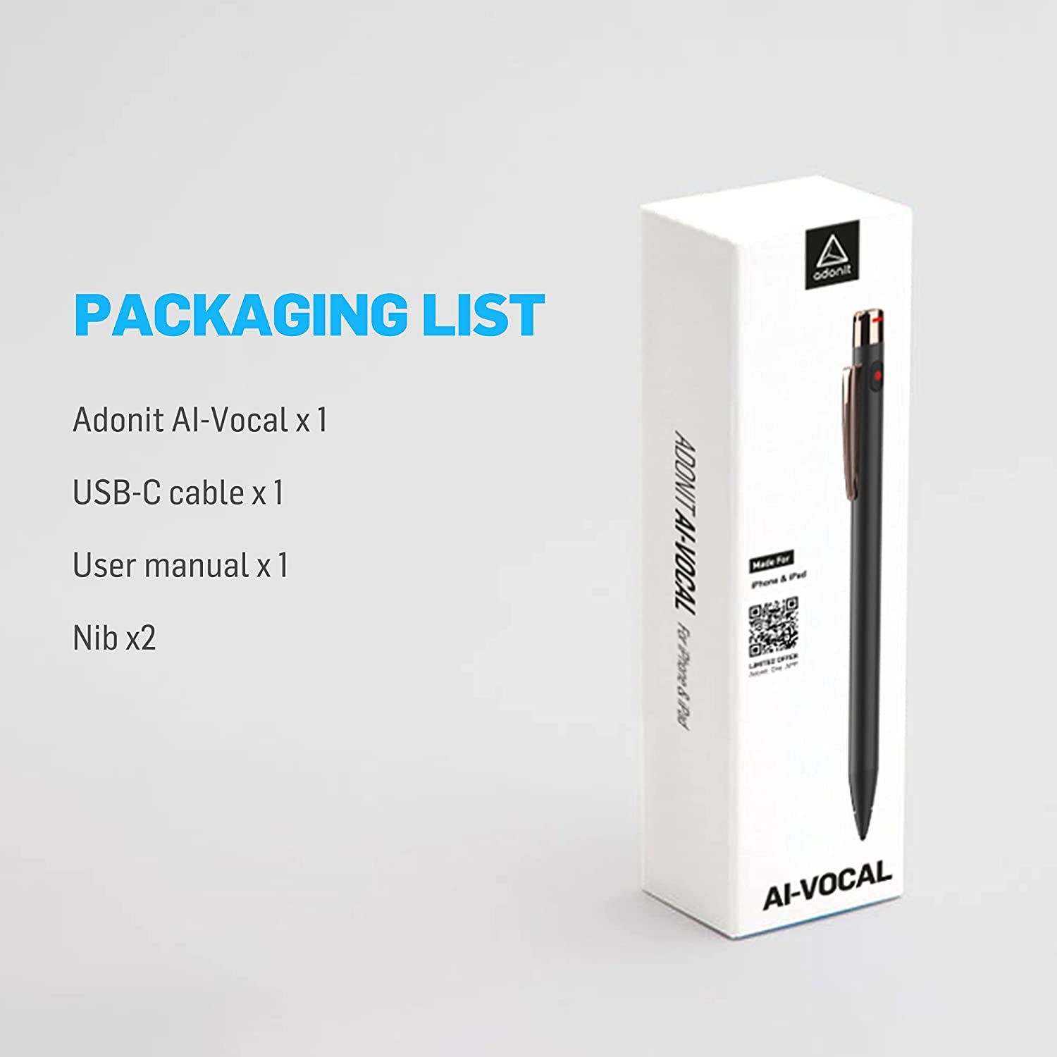 Adonit Dash Charger Adonit Dash 4/AI-Vocal Stylus Replacement