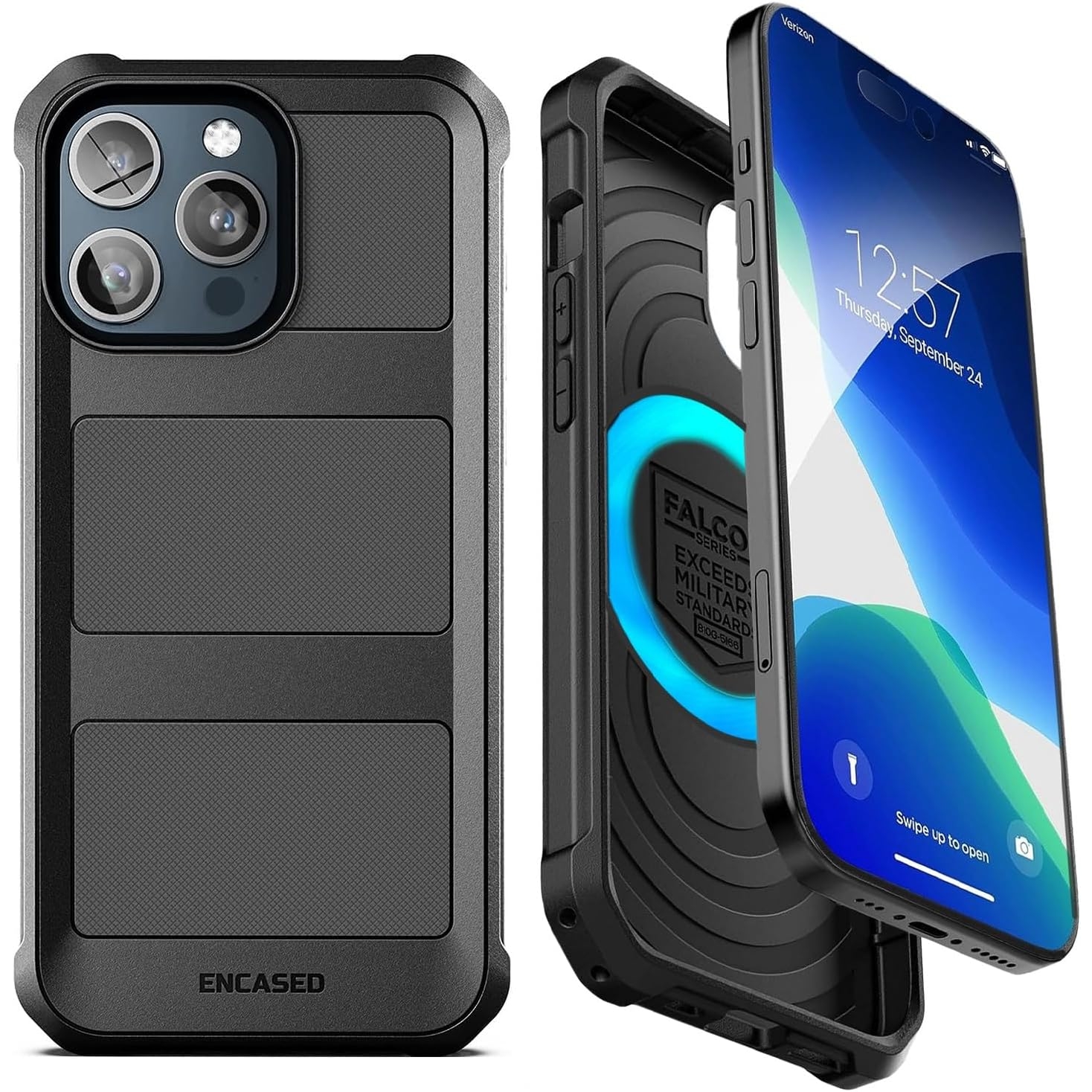 Encased Falcon Serisi Apple iPhone 15 Pro Darbeye Dayanıklı Kılıf 87776
