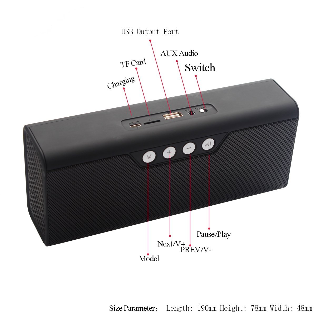 Gaosa Power Bank Bluetooth Hoparlör 1841