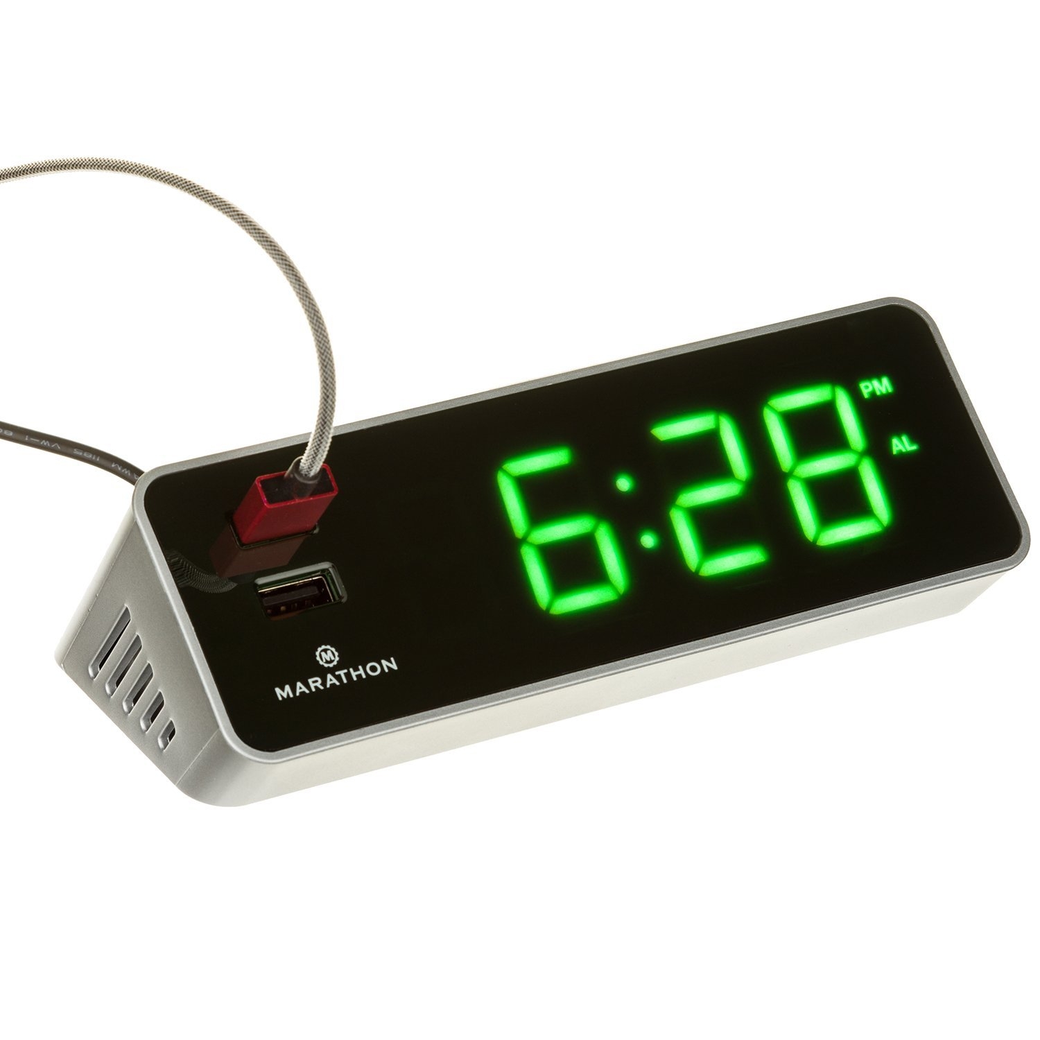 MARATHON Hızlı Şarj İçin Çift USB Bağlantılı LED Alarm 4232
