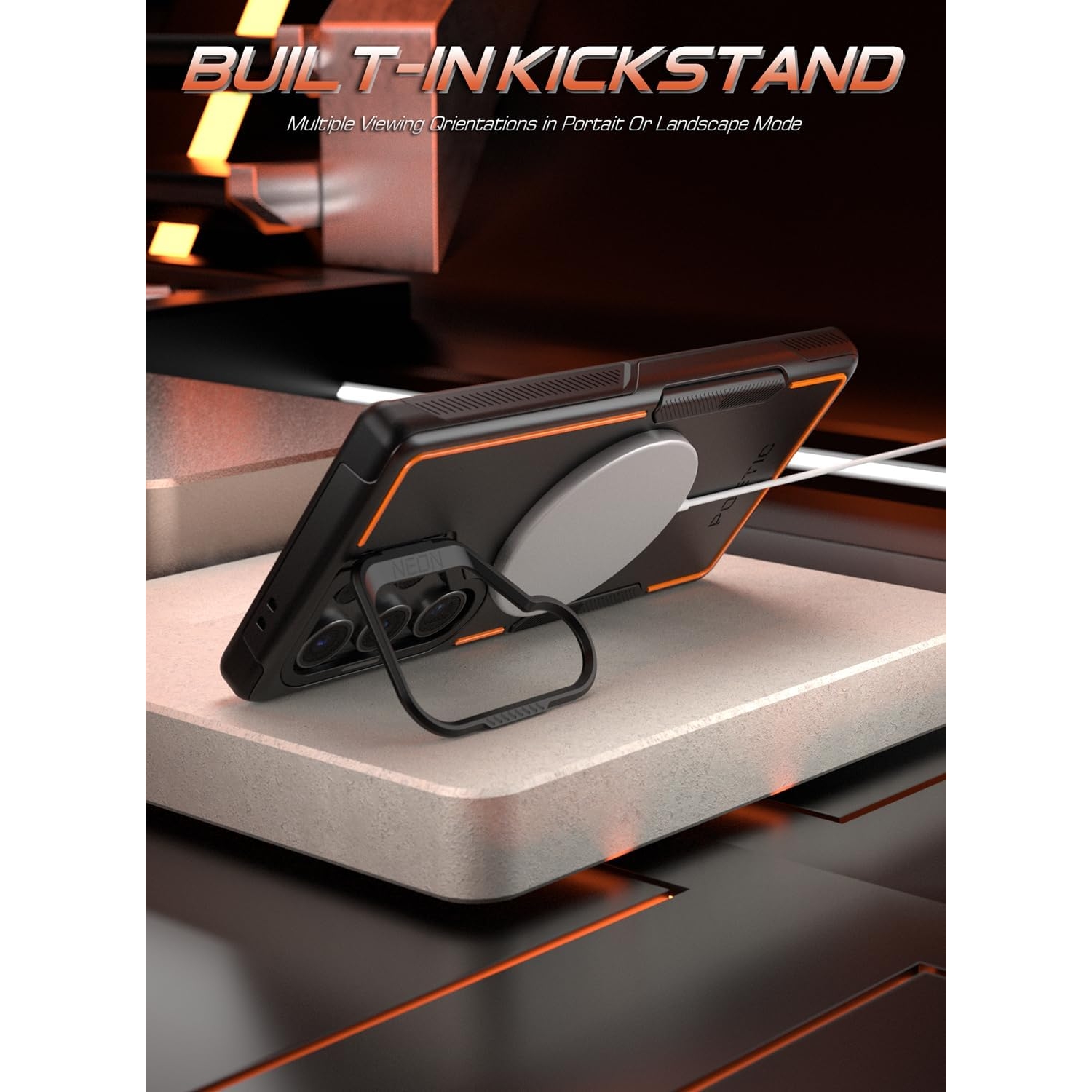 Poetic For Galaxy S24 Plus MagPro Case With Camera Foldable Rugged Clear Cover Purple - View #2