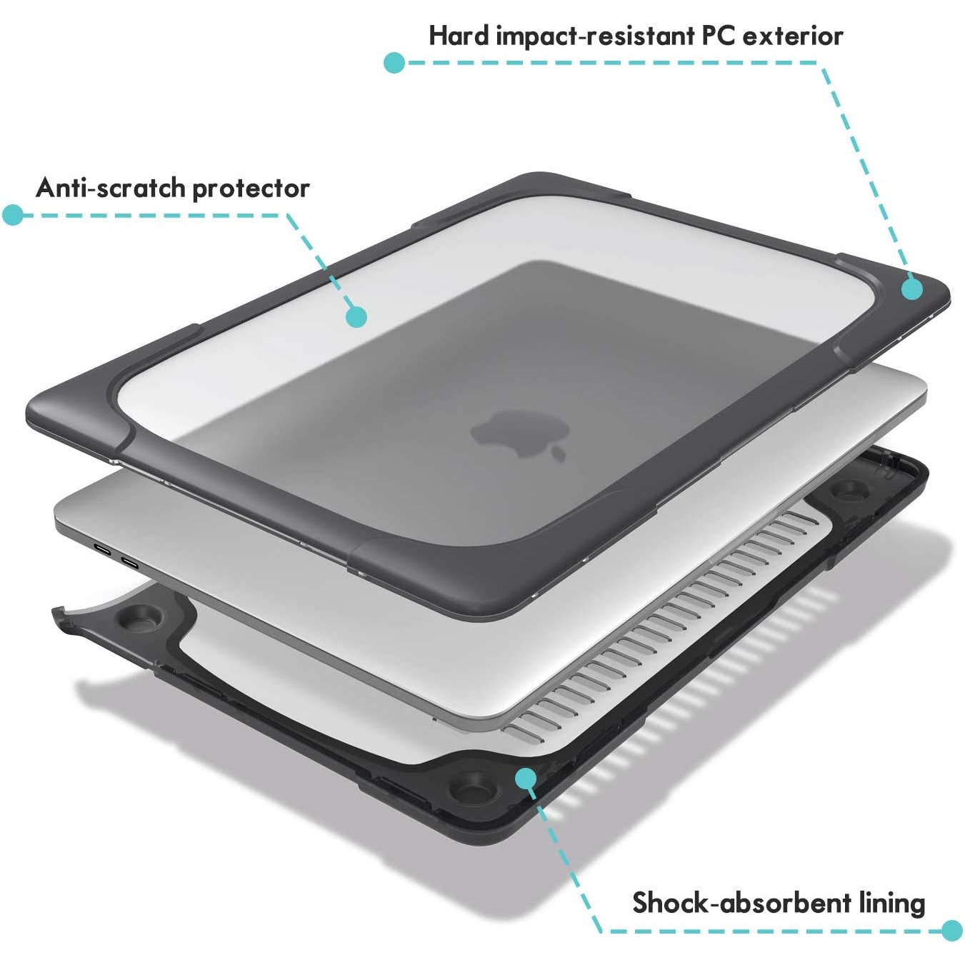 Coque Rigide Pour MacBook Pro 13 – Protection Ultra Mince, Coins Renforcés, Compatible Modèles 2016-2019