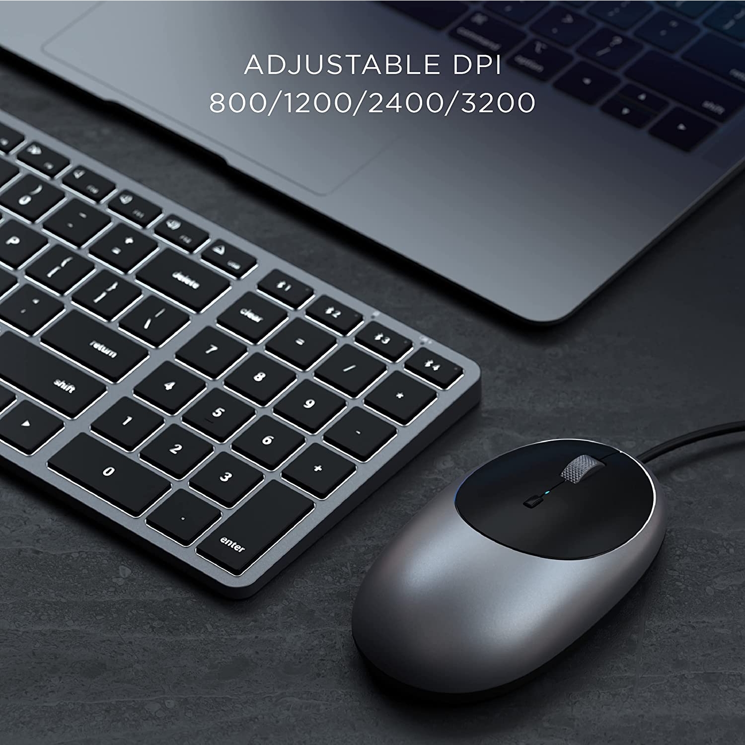 Satechi C1 USB-C, Souris Filaire avec Sélecteur de DPI