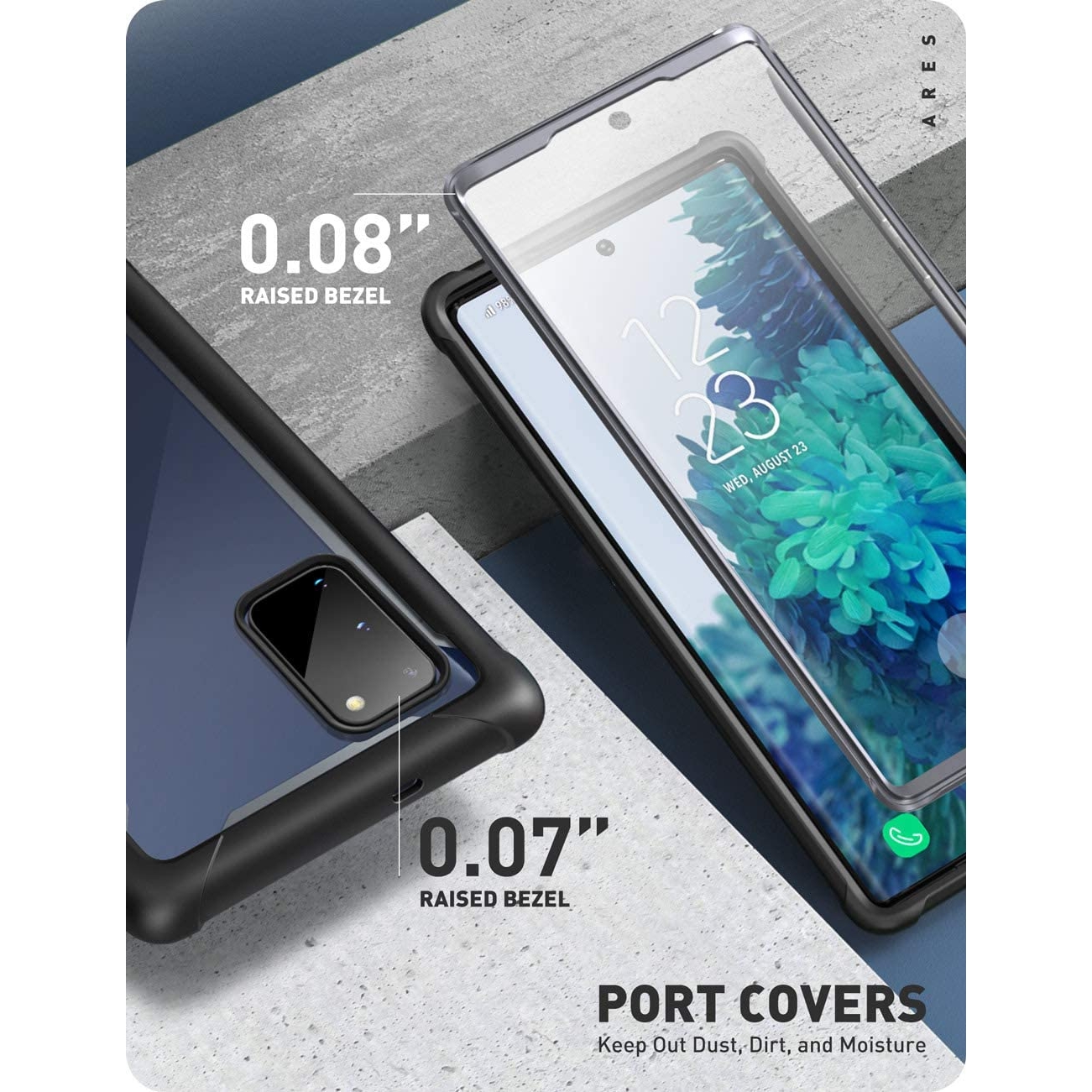I-Blason Ares Series – Custodia Trasparente Rigida Per Samsung Galaxy S20 Ultra 6,9” – Paraurti Antiurto Viola – Certificata Caduta 20 Piedi